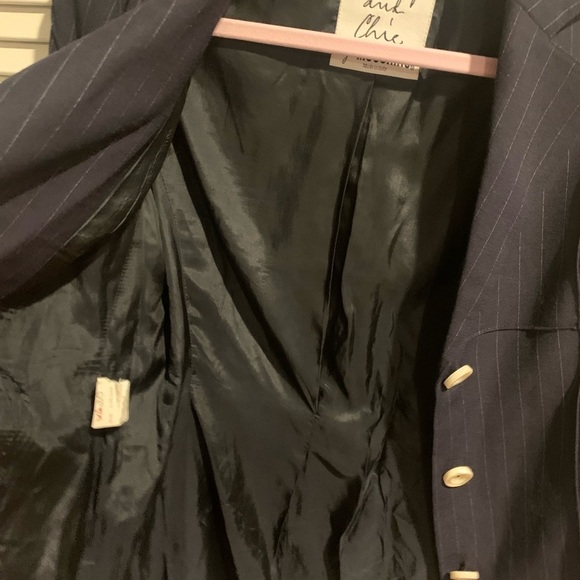 Moschino Black Pinstripe Wool blend Women’s blazer Size 8 - Picture 7 of 9